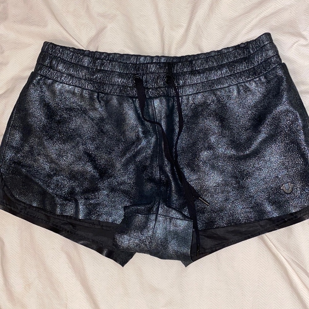 True Religion Leather Run Shorts